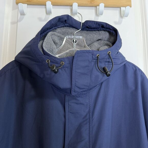 Lands' End Parka Coat Mens Tall XL 46-48 Navy Blue Full Zip Hooded Fleece Lined - Picture 5 of 16